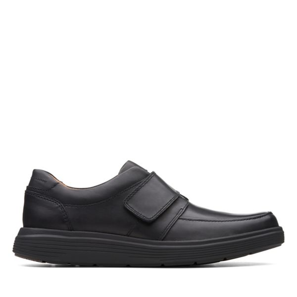 Clarks Mens Un Abode Strap Wide Fit Shoes Black | USA-7324168